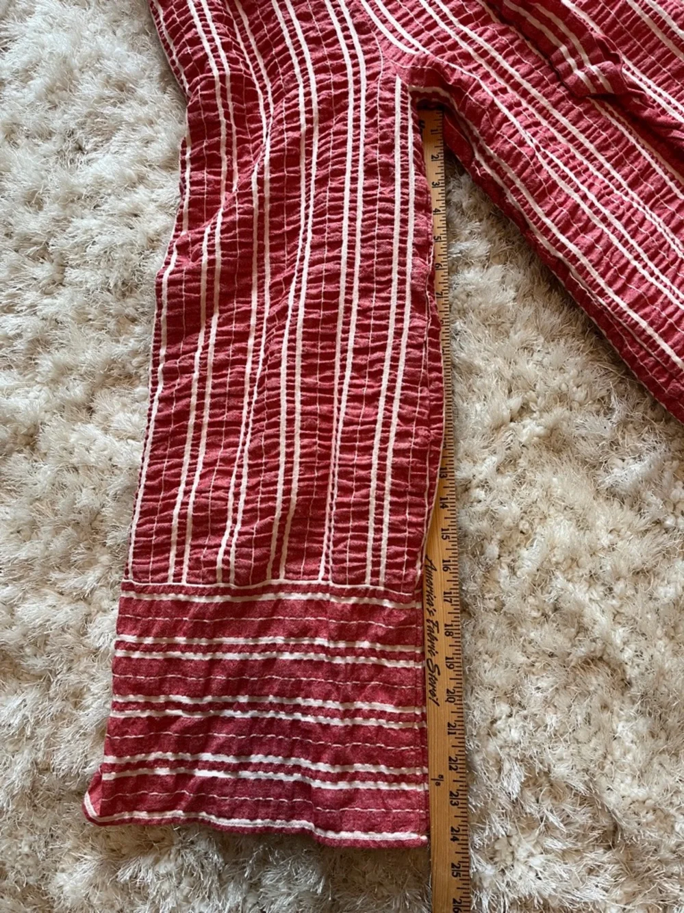 Anthropologie Ett:twa Robin‎ Sleeveless Red Striped Wide Leg Cropped Jumpsuit